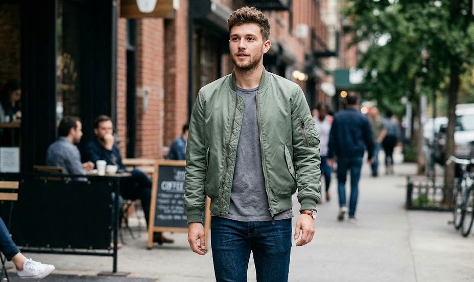 green bomber jacket