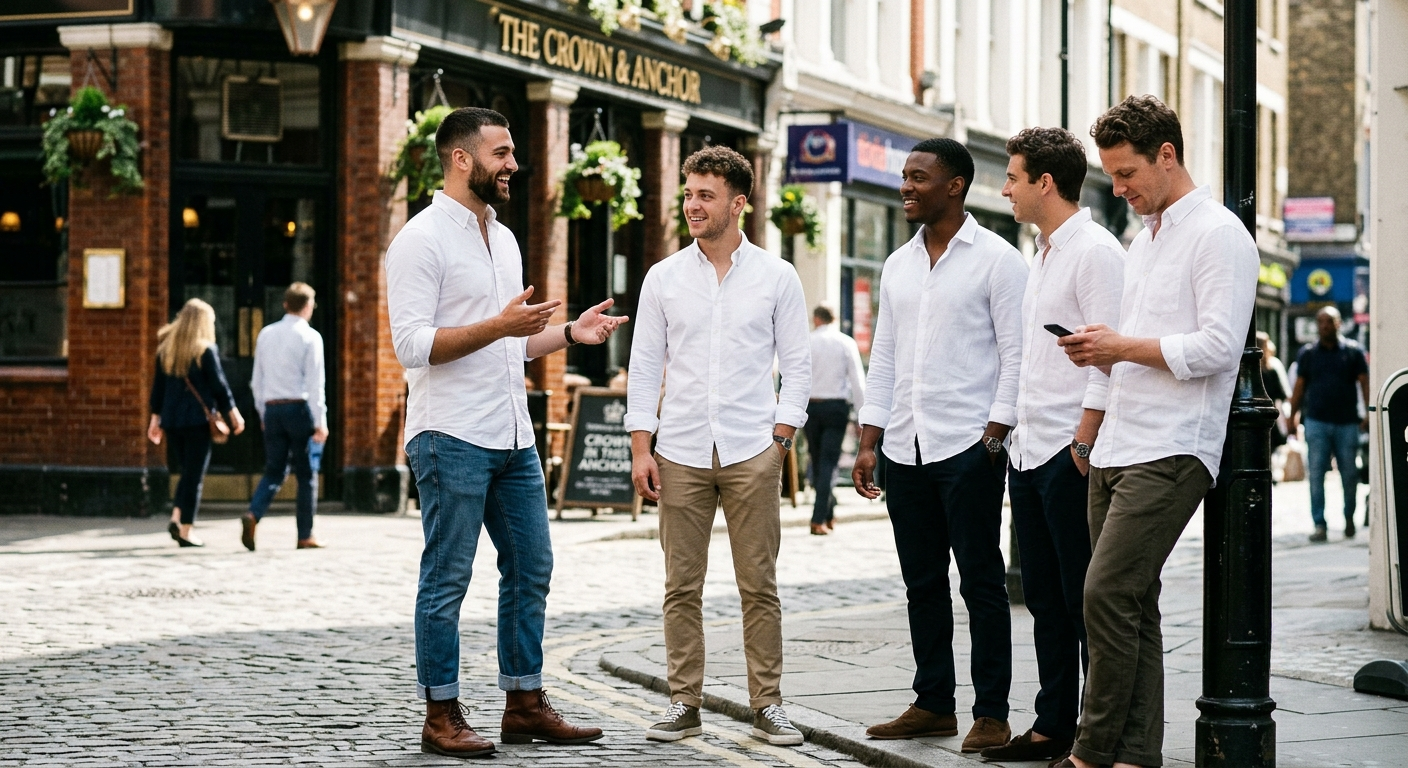 white shirt men